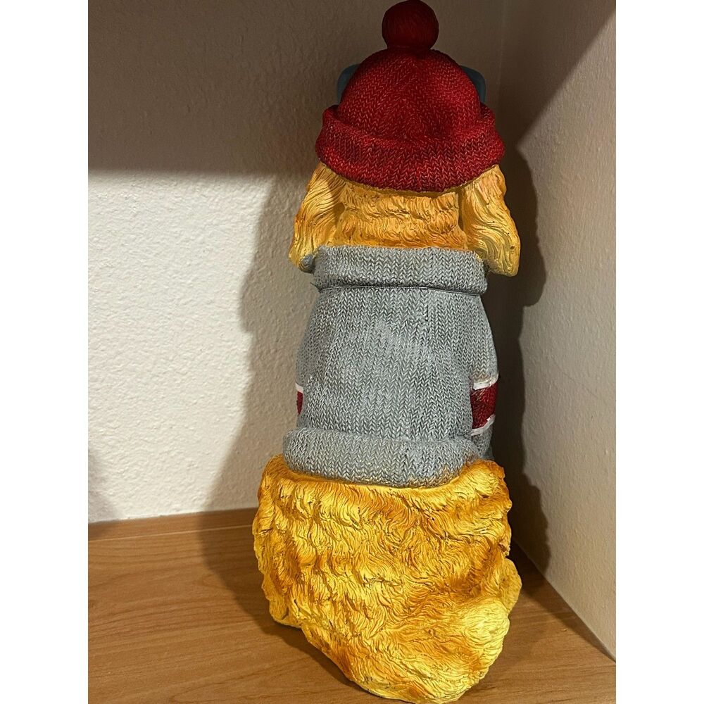 Christmas Goldendoodle in Sweater, Toboggan, & Goggles NWT - Picture 2 of 5